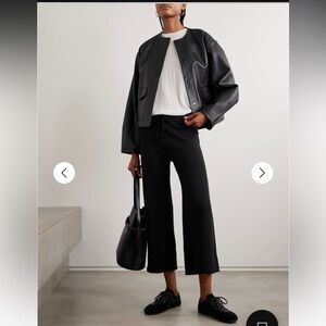 Nili Lotan Kiki cropped voile-trimmed cotton-jersey track pants (blue, XS)